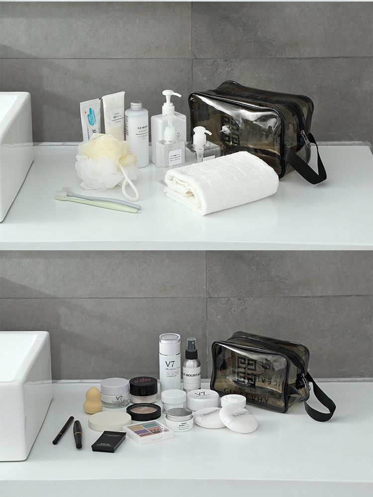 Waterproof PVC Cosmetic Bag Large Capacity Travel Storage Bag PVC Transparent Wash Bag Beach Bag