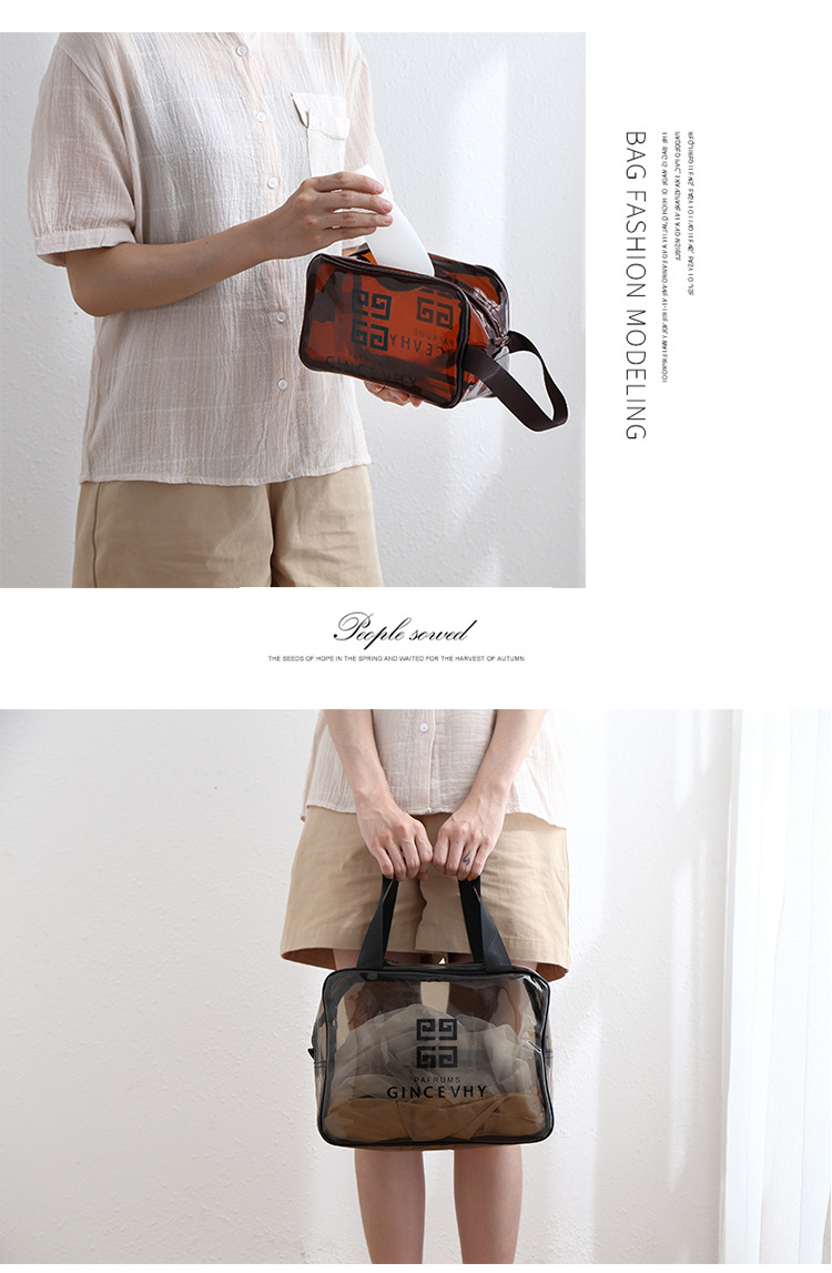 Waterproof PVC Cosmetic Bag Large Capacity Travel Storage Bag PVC Transparent Wash Bag Beach Bag