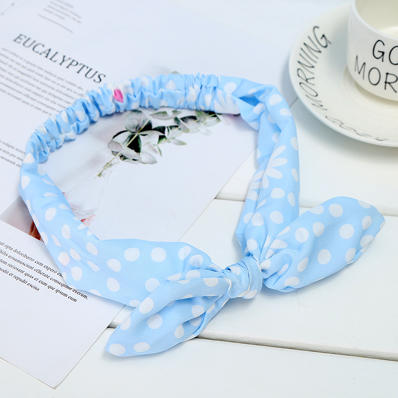 The 2018 summer new hair belt girl's headdress lovely wave point hair hoop bow-tie fabric jewelry one acting hair The 2018 summer new hair belt girl's headdress lovely wave point hair hoop bow-tie fabric jewelry one acting hair