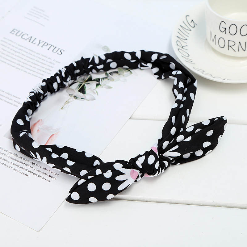 The 2018 summer new hair belt girl's headdress lovely wave point hair hoop bow-tie fabric jewelry one acting hair The 2018 summer new hair belt girl's headdress lovely wave point hair hoop bow-tie fabric jewelry one acting hair