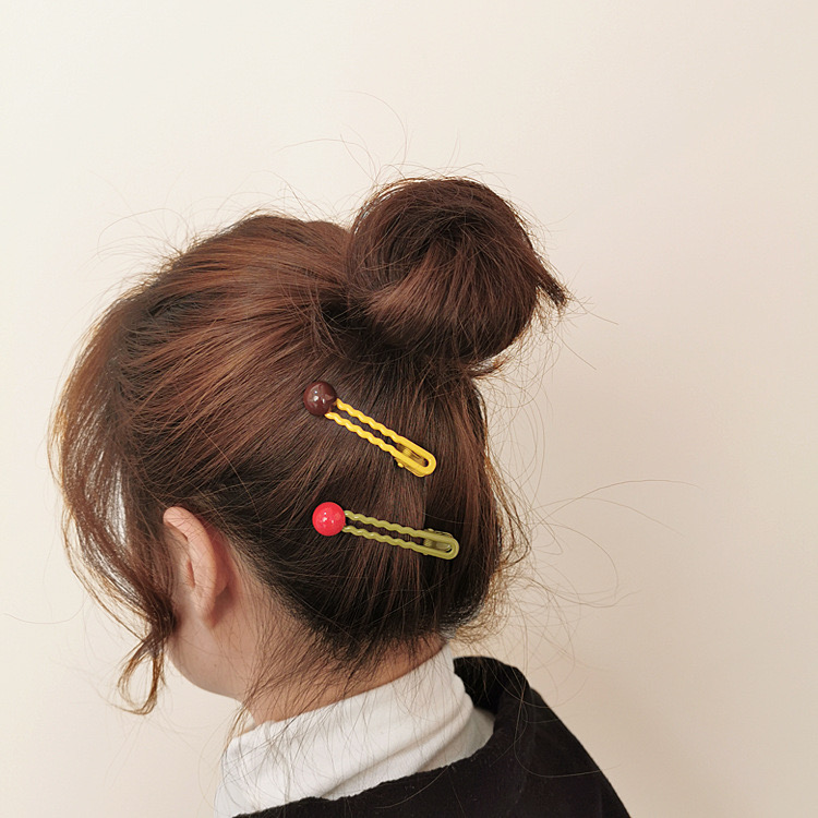 Mohadi color system wave love color half ball duck can clip mouth wave alloy hair blue contrast color one word clip side clip hair accessories Mohadi color system wave love color half ball duck can clip mouth wave alloy hair blue contrast color one word clip side clip hair accessories