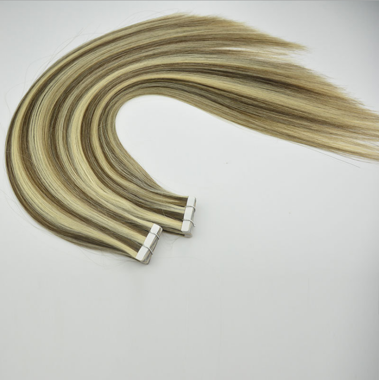 Real Human Hair Seamless Hair Extension Piano Color Intercolor Pu Hair Extension Tape Hair Extension