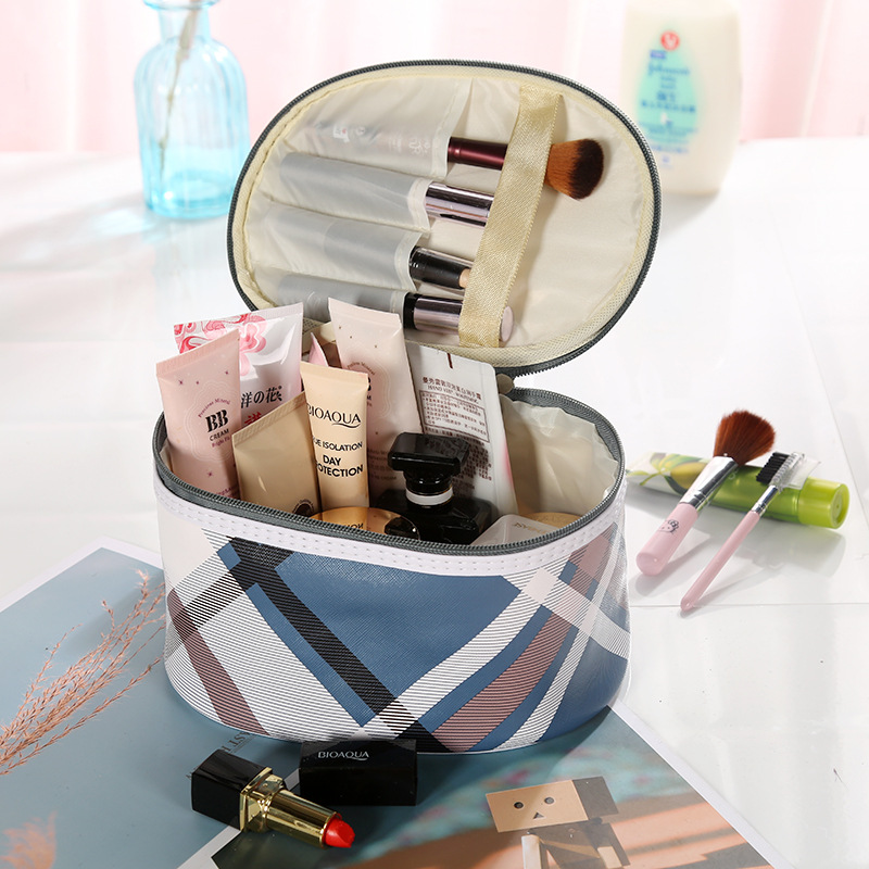 Large Capacity Plaid Simple Cosmetic Bag Amazon Waterproof Toiletries Bag Customizable Portable Travel Printing Storage Bag Large Capacity Plaid Simple Cosmetic Bag Amazon Waterproof Toiletries Bag Customizable Portable Travel Printing Storage Bag