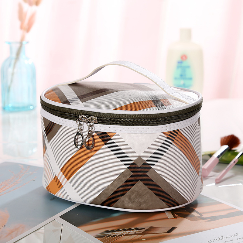 Large Capacity Plaid Simple Cosmetic Bag Amazon Waterproof Toiletries Bag Customizable Portable Travel Printing Storage Bag Large Capacity Plaid Simple Cosmetic Bag Amazon Waterproof Toiletries Bag Customizable Portable Travel Printing Storage Bag