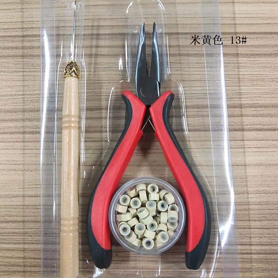 Hair Extension Pliers Wooden Crochet Hair Extension Ring Set Hair Extension Tools Set Affordable Hair Extension Set Hair Extension Set