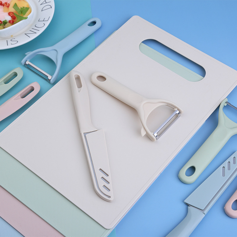 Factory Wholesale Portable Chopping Board Three-Piece Mini Fruit Knife Paring Knife Kitchen Tools Gift Set