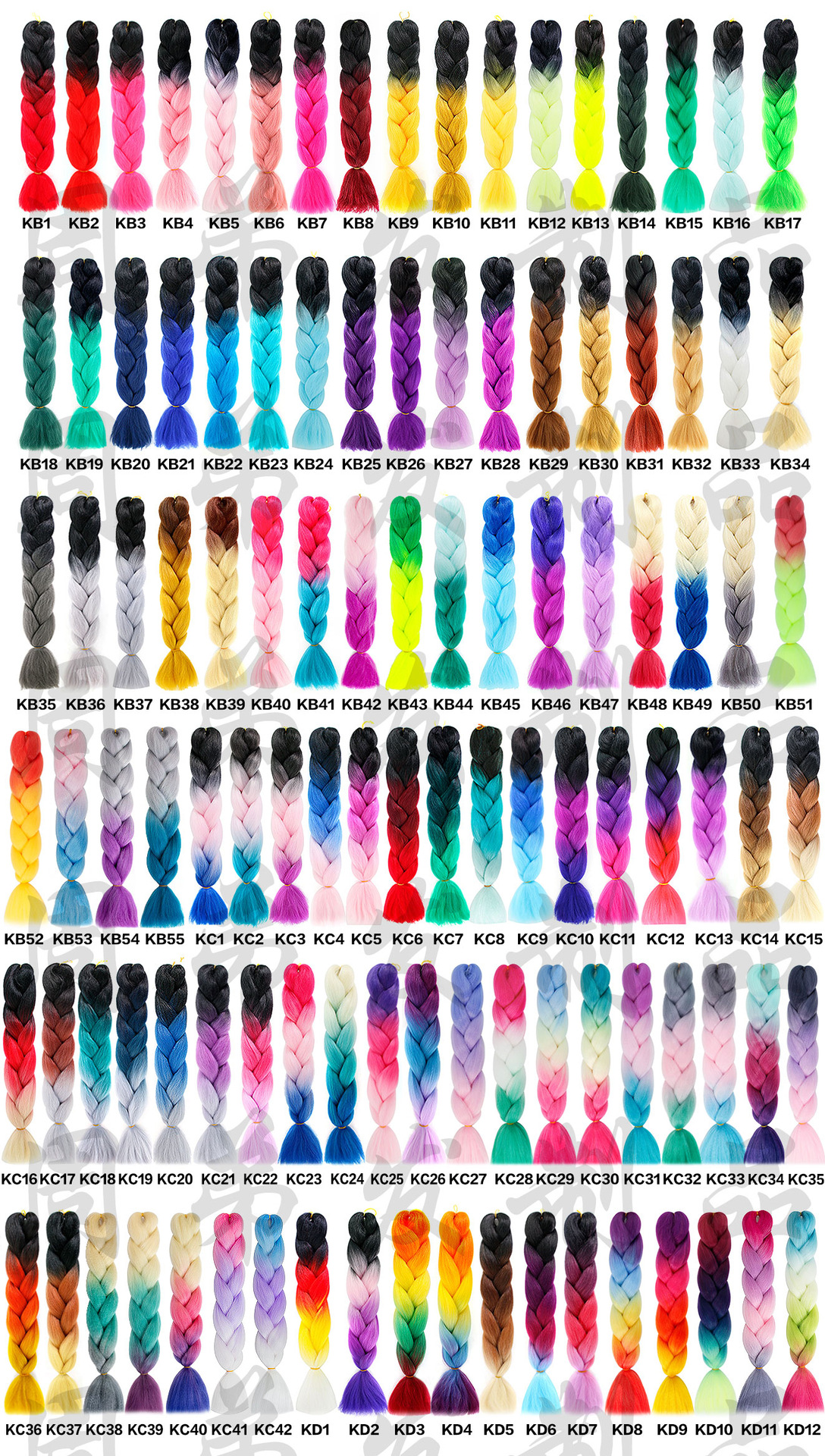 African Big Braid High-Temperature Fiber Dreadlocks Wig Color Chemical Fiber Gradient Color Big Thick Braid Big Loose Braid Female Hair Extension
