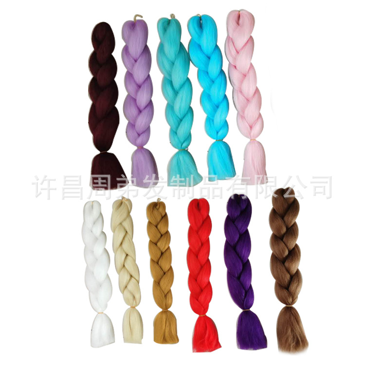 African Big Braid High-Temperature Fiber Dreadlocks Wig Color Chemical Fiber Gradient Color Big Thick Braid Big Loose Braid Female Hair Extension