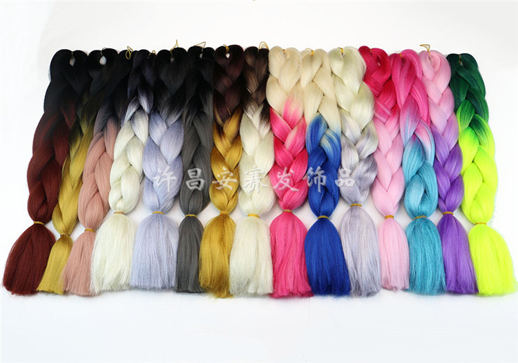 Wholesale African Braids Color Gradient Jumbo Braid Hair Temperature Silk Chemical Fiber Wig Extension Braids Wholesale African Braids Color Gradient Jumbo Braid Hair Temperature Silk Chemical Fiber Wig Extension Braids