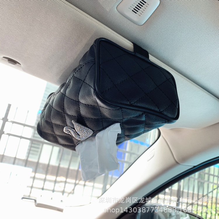Car Tissue Box Hanging Creative Swan Car Sunshade Tissue Box Hand Box Car Chair Back Tissue Bag