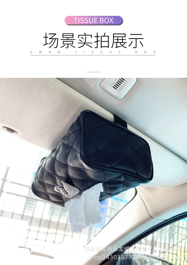 Car Tissue Box Hanging Creative Swan Car Sunshade Tissue Box Hand Box Car Chair Back Tissue Bag