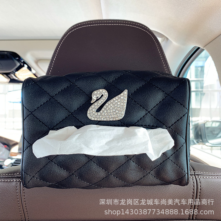 Car Tissue Box Hanging Creative Swan Car Sunshade Tissue Box Hand Box Car Chair Back Tissue Bag