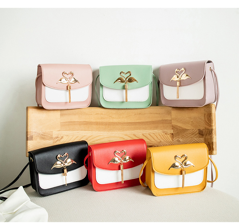 Gift Bag Wholesale Women's Bag Korean Style Cool Contrast Color Swan Small Square Bag 2021 Summer and Autumn New Collection One Shoulder Phone Bag Gift Bag Wholesale Women's Bag Korean Style Cool Contrast Color Swan Small Square Bag 2021 Summer and Autumn New Collection One Shoulder Phone Bag
