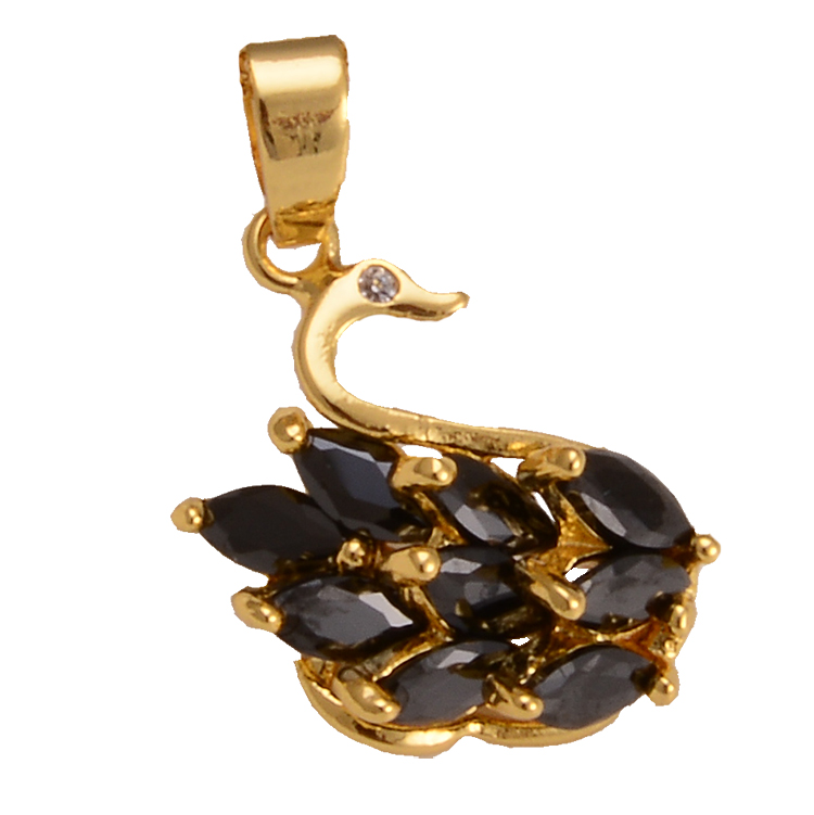Internet Hot Pink Little Swan Jeweled Pendant Accessories Creative Zircon Micro-Inlaid Necklace Neck Accessories Factory Wholesale