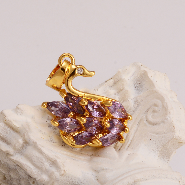 Internet Hot Pink Little Swan Jeweled Pendant Accessories Creative Zircon Micro-Inlaid Necklace Neck Accessories Factory Wholesale Internet Hot Pink Little Swan Jeweled Pendant Accessories Creative Zircon Micro-Inlaid Necklace Neck Accessories Factory Wholesale
