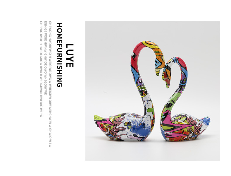Modern & Minimalism Creative Color Resin Crafts Animal Swan Couple Swan Study and Bedroom Living Room Decoration Modern & Minimalism Creative Color Resin Crafts Animal Swan Couple Swan Study and Bedroom Living Room Decoration