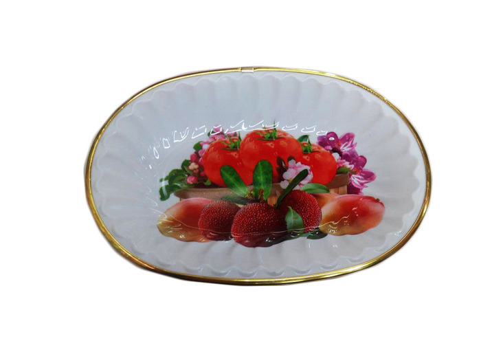Gold edge fruit oblong fruit plate RS-4527 pattern paper Gold edge fruit oblong fruit plate RS-4527 pattern paper