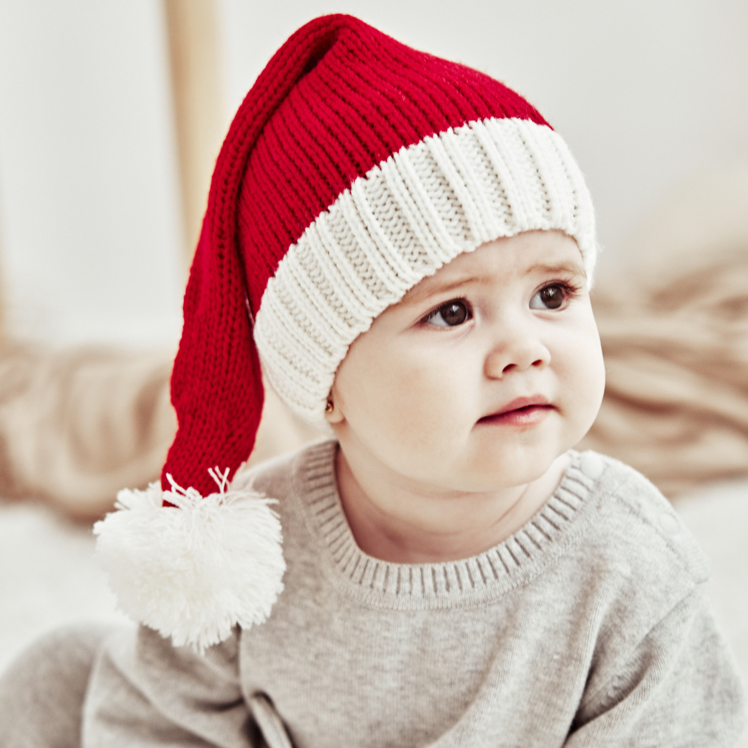 European and American Autumn and Winter New Parent-Child Wool Christmas Hat Single Ball Acrylic Baby Mother Warm Knitted Hat European and American Autumn and Winter New Parent-Child Wool Christmas Hat Single Ball Acrylic Baby Mother Warm Knitted Hat