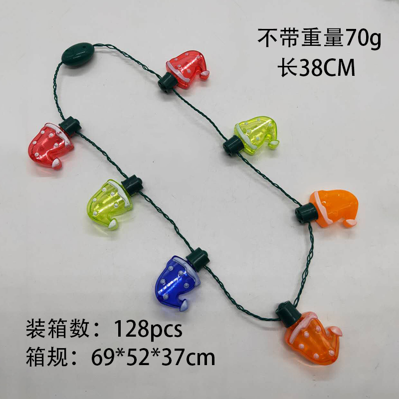 ZD Christmas Hat Luminous Necklace Led Halloween Christmas Products Foreign Trade Popular Style Manufacturers Luminous Necklace ZD Christmas Hat Luminous Necklace Led Halloween Christmas Products Foreign Trade Popular Style Manufacturers Luminous Necklace