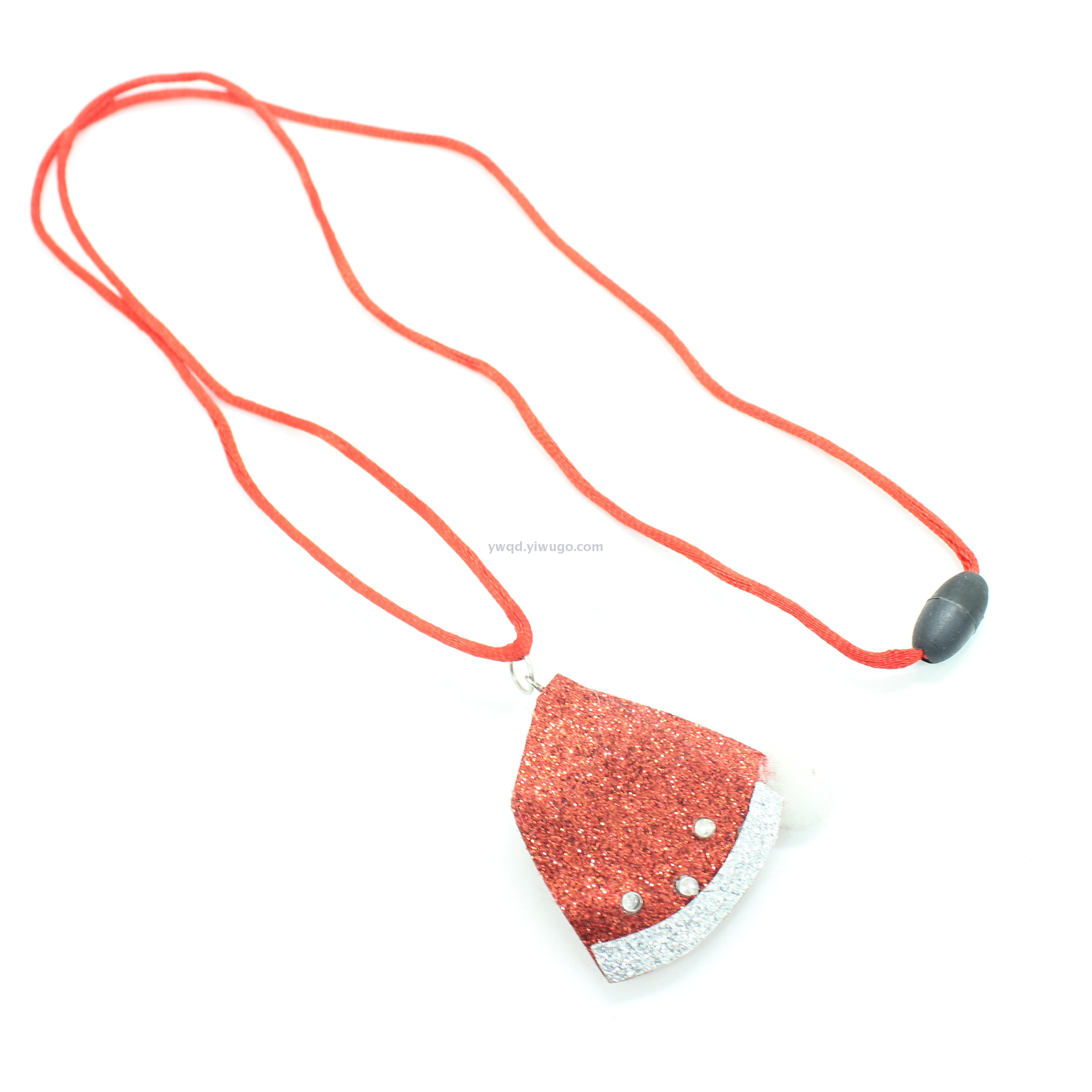 ZD Factory Direct Sales Foreign Trade Popular Style Luminous LED Christmas Hat Necklace Pendant Halloween Christmas Products