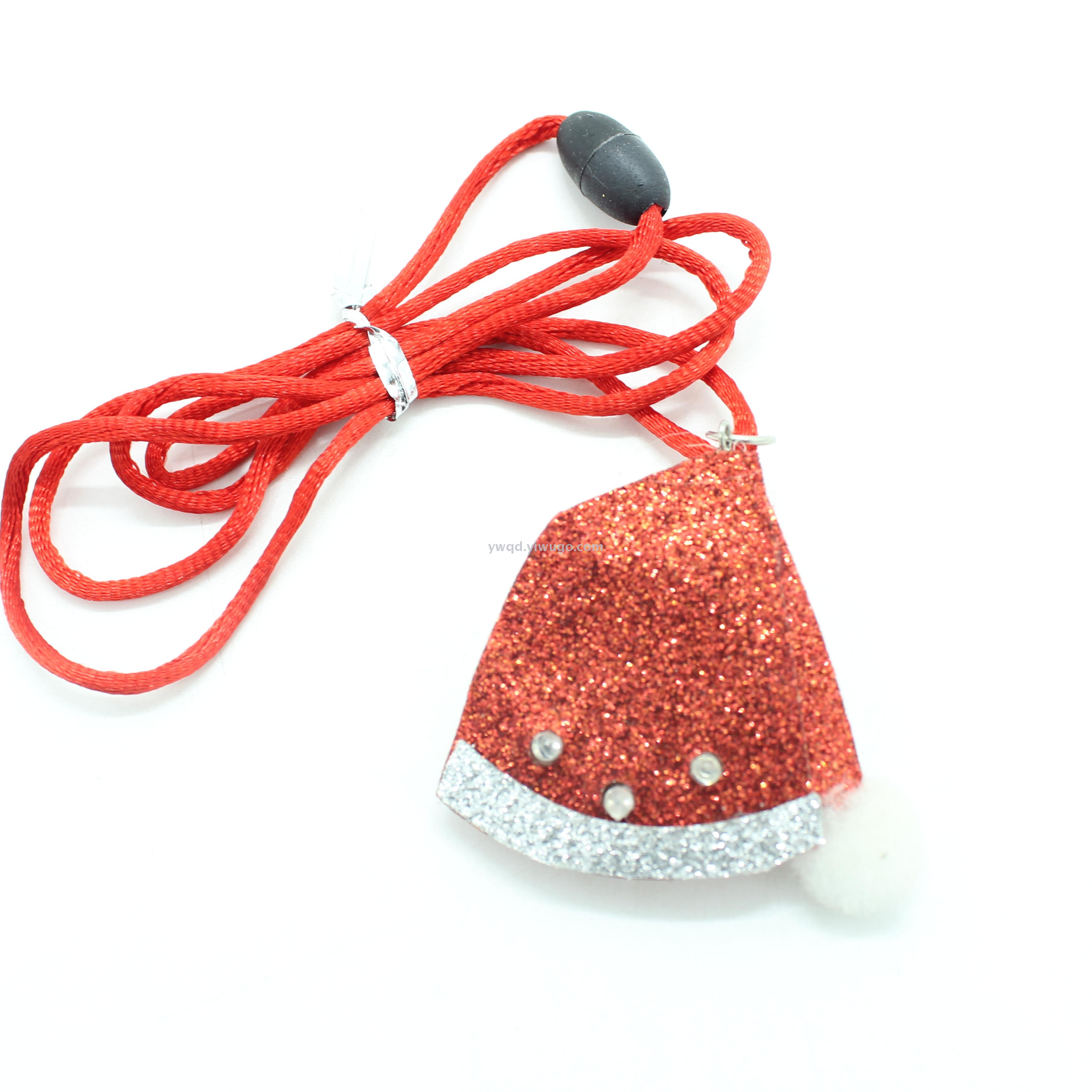 ZD Glowing LED Christmas Hat Necklace Pendant Halloween Christmas Products Factory Direct Sales Foreign Trade Popular Style