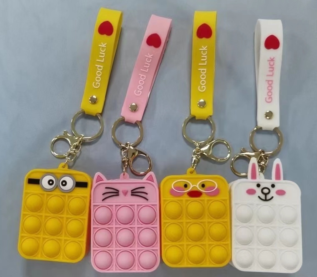 Unicorn Bubble Music Coin Purse Keychain Mouse Killer Pioneer Fingertip Press Decompression Bag Cartoon Pendant