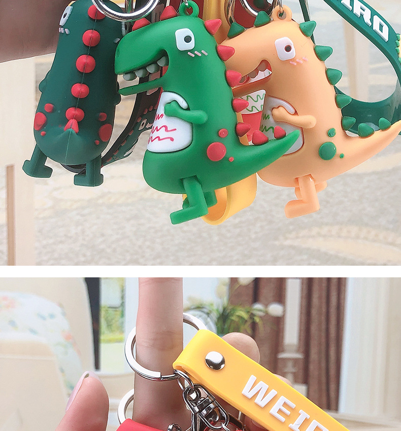 Cartoon Dinosaur Doll Keychain Men's and Women's Car Key Pendant Chain ThreeDimensional New Year Pendant Small Gift