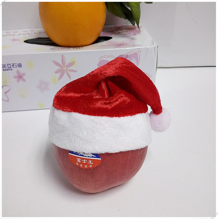 Christmas Hat Small Number Fruit Decoration Christmas Ornaments Red Wine Bottle Hat Electronic Velvet Logo Customization Christmas Hat Small Number Fruit Decoration Christmas Ornaments Red Wine Bottle Hat Electronic Velvet Logo Customization