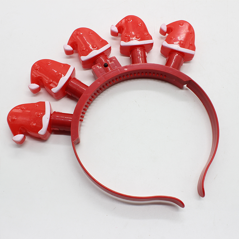 ZD Christmas Hat Five Lights Luminous Head Buckle Factory Direct Sales Foreign Trade Popular Style Christmas Luminous Head Buckle ZD Christmas Hat Five Lights Luminous Head Buckle Factory Direct Sales Foreign Trade Popular Style Christmas Luminous Head Buckle