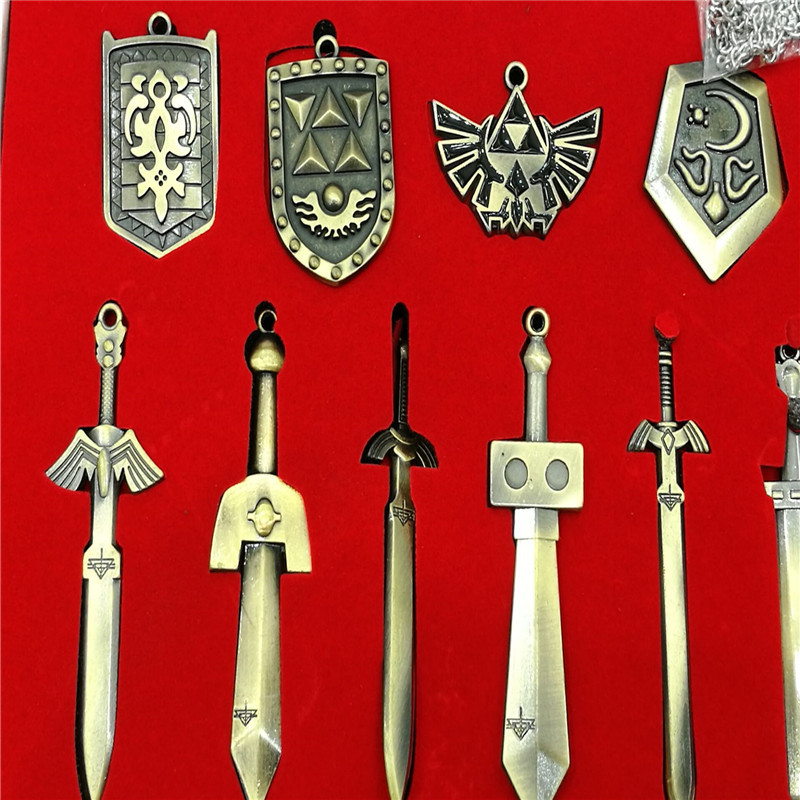 Legend of Zelda Set Sky Sword Linke Weapon Necklace Keychain 11-Piece Suit Legend of Zelda Set Sky Sword Linke Weapon Necklace Keychain 11-Piece Suit