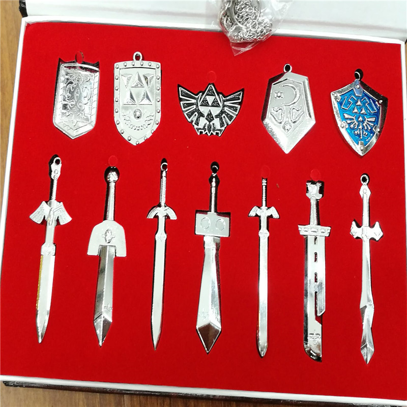 Legend of Zelda Set Sky Sword Linke Weapon Necklace Keychain 11-Piece Suit Legend of Zelda Set Sky Sword Linke Weapon Necklace Keychain 11-Piece Suit