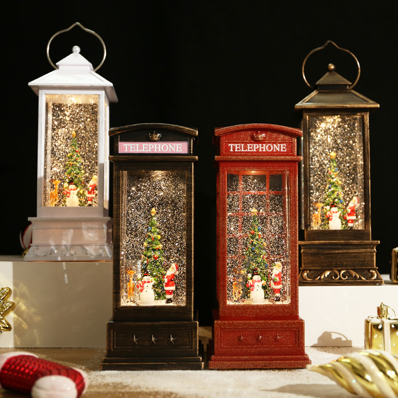 Spinning Creative Christmas Tree Music Box Music Box Birthday Gift Gift Crystal Ball Floating Snowflake Glowing