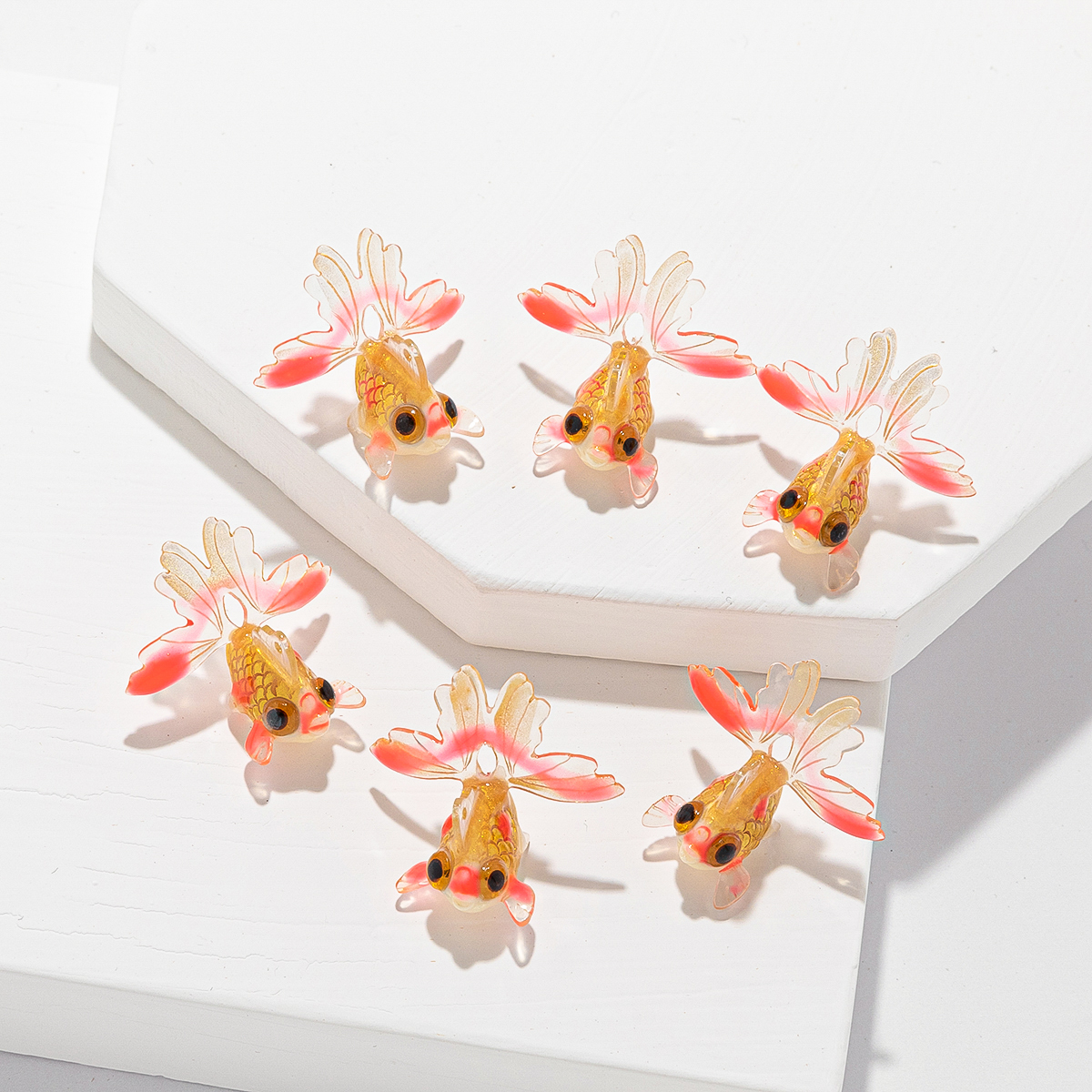 Full Net DIY Accessories Wholesale and Retail Resin Simulation Goldfish Ornament Pendant Keychain Earrings