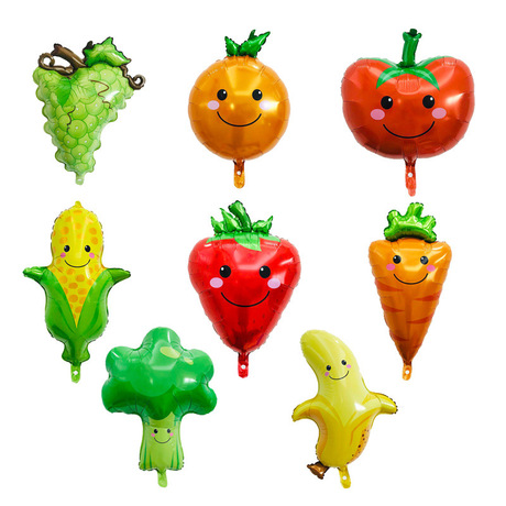 Factory direct fruit balloon children&#039;s birthday party decoration balloon large shaped vegetable aluminum film balloon