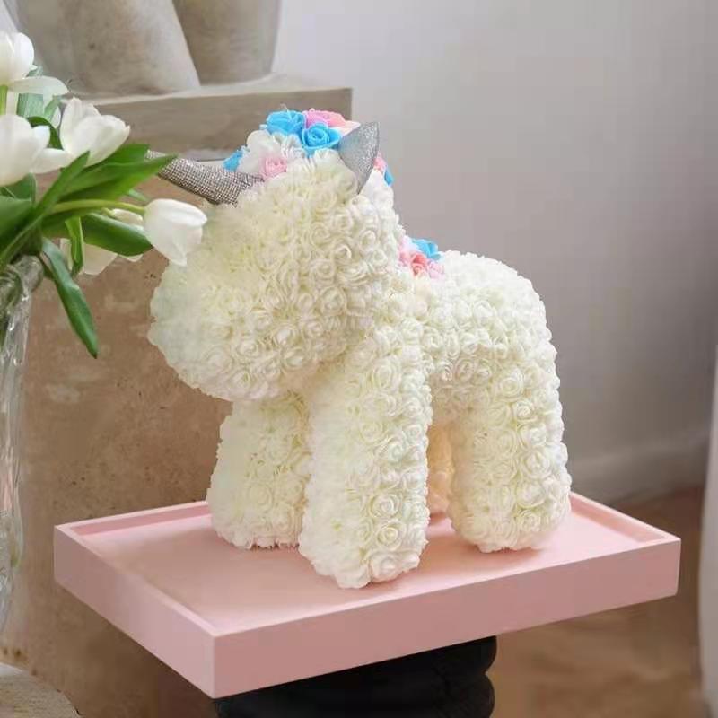 Unicorn Eternal Life PE Flower Artificial Rose Valentine&#039;s Day Christmas Gift for Girlfriend and Friends