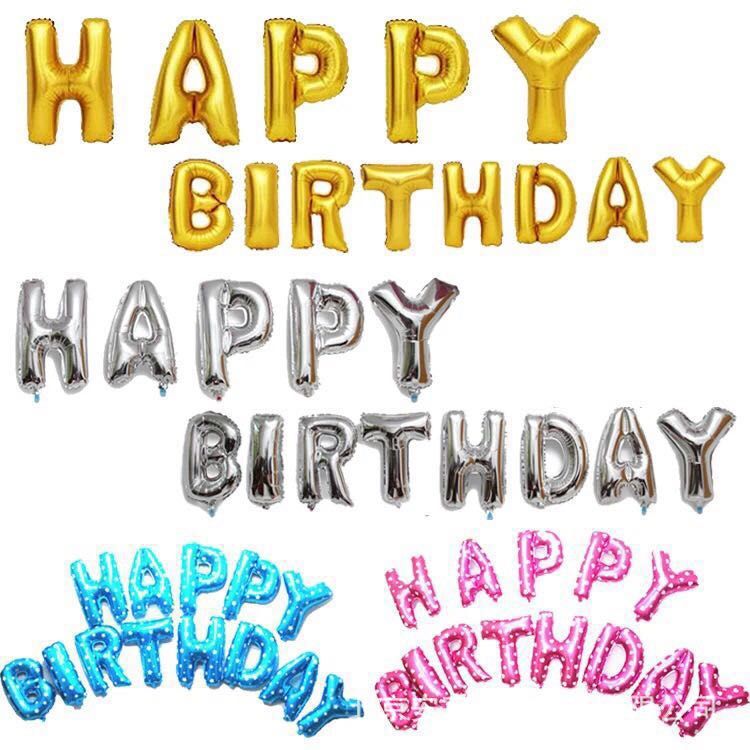 Happy Birthday Happy Birthday Birthday Letter Set Birthday Party Aluminum Balloon Birthday Balloon Wholesale