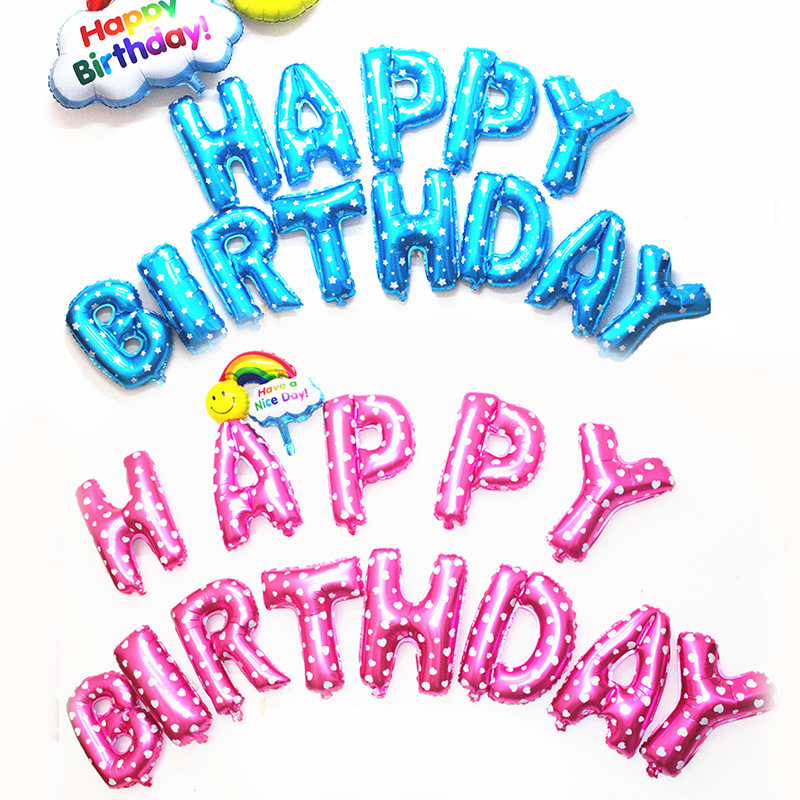 Happy Birthday Happy Birthday Birthday Letter Set Birthday Party Aluminum Balloon Birthday Balloon Wholesale