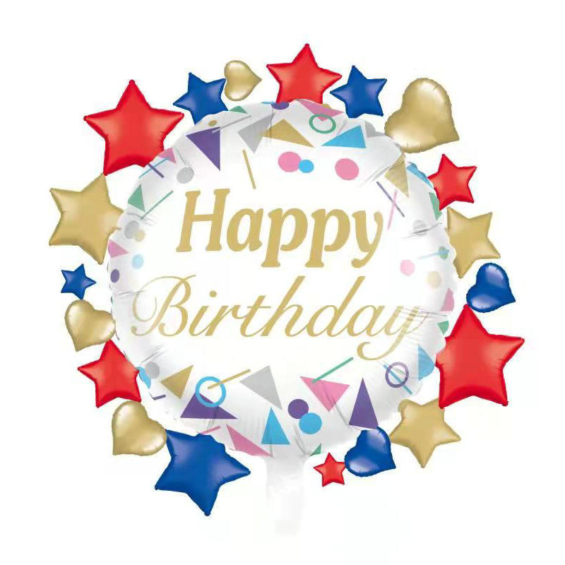 New English Spanish Birthday XINGX Aluminum Foil Balloon Children&#039;s Birthday Party Decoration Supplies Cloth Exhibition Decoration