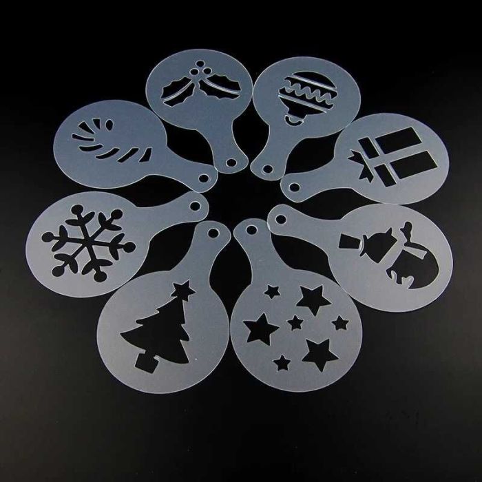 Christmas plastic flowers die 8.5cm love cappuccino foam printing model spray Christmas plastic flowers die 8.5cm love cappuccino foam printing model spray