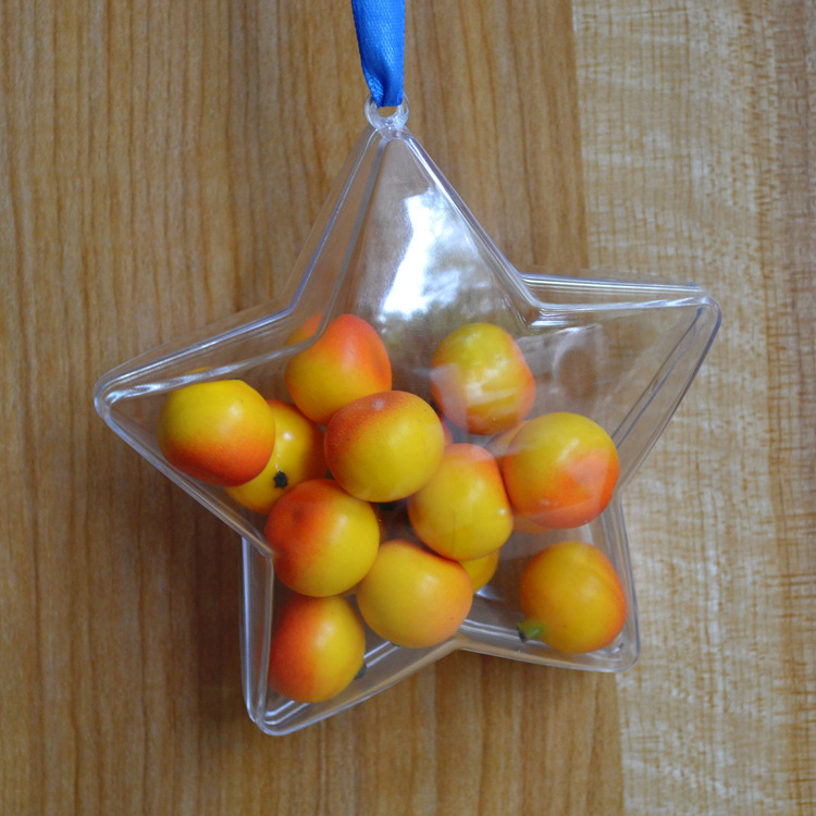 Transparent Christmas Ball Decorative Hanging Ball HeartShaped Candy Candy Box Preserved Fresh Flower Hanging Ball PS