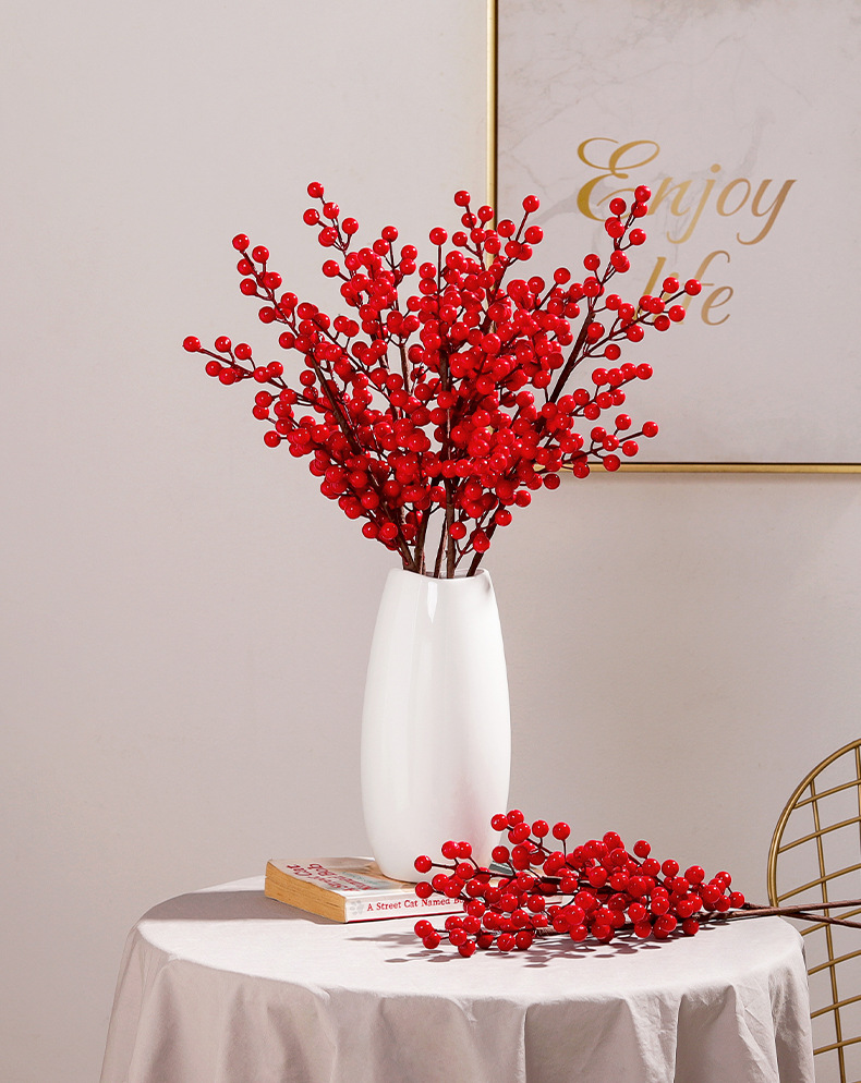 Fortune Fruit Red Berry Fake Flower Living Room Home Decoration Flower Arrangement New Year Christmas Props Display Fortune Fruit Red Berry Fake Flower Living Room Home Decoration Flower Arrangement New Year Christmas Props Display