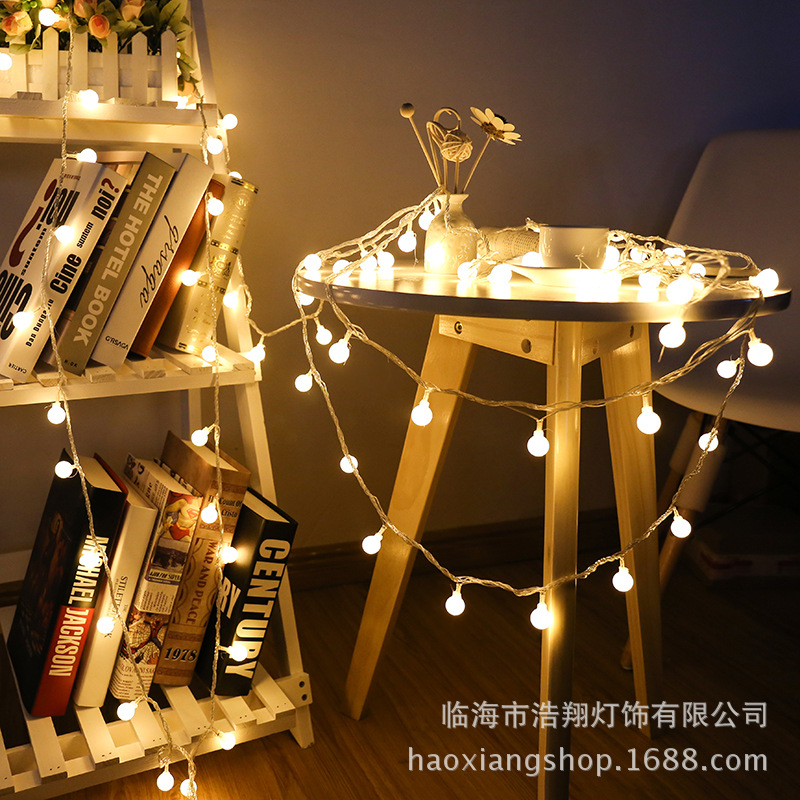 LED Light String Christmas Small Colored Lights Flashing Ball Outdoor Festival Decorative Waterproof Stall Decoration