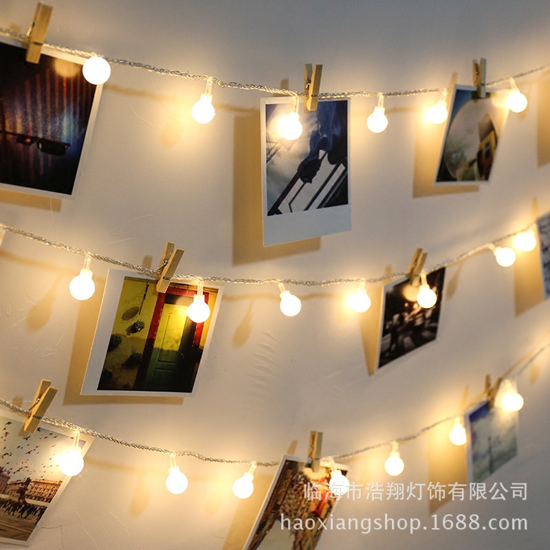LED Light String Christmas Small Colored Lights Flashing Ball Outdoor Festival Decorative Waterproof Stall Decoration