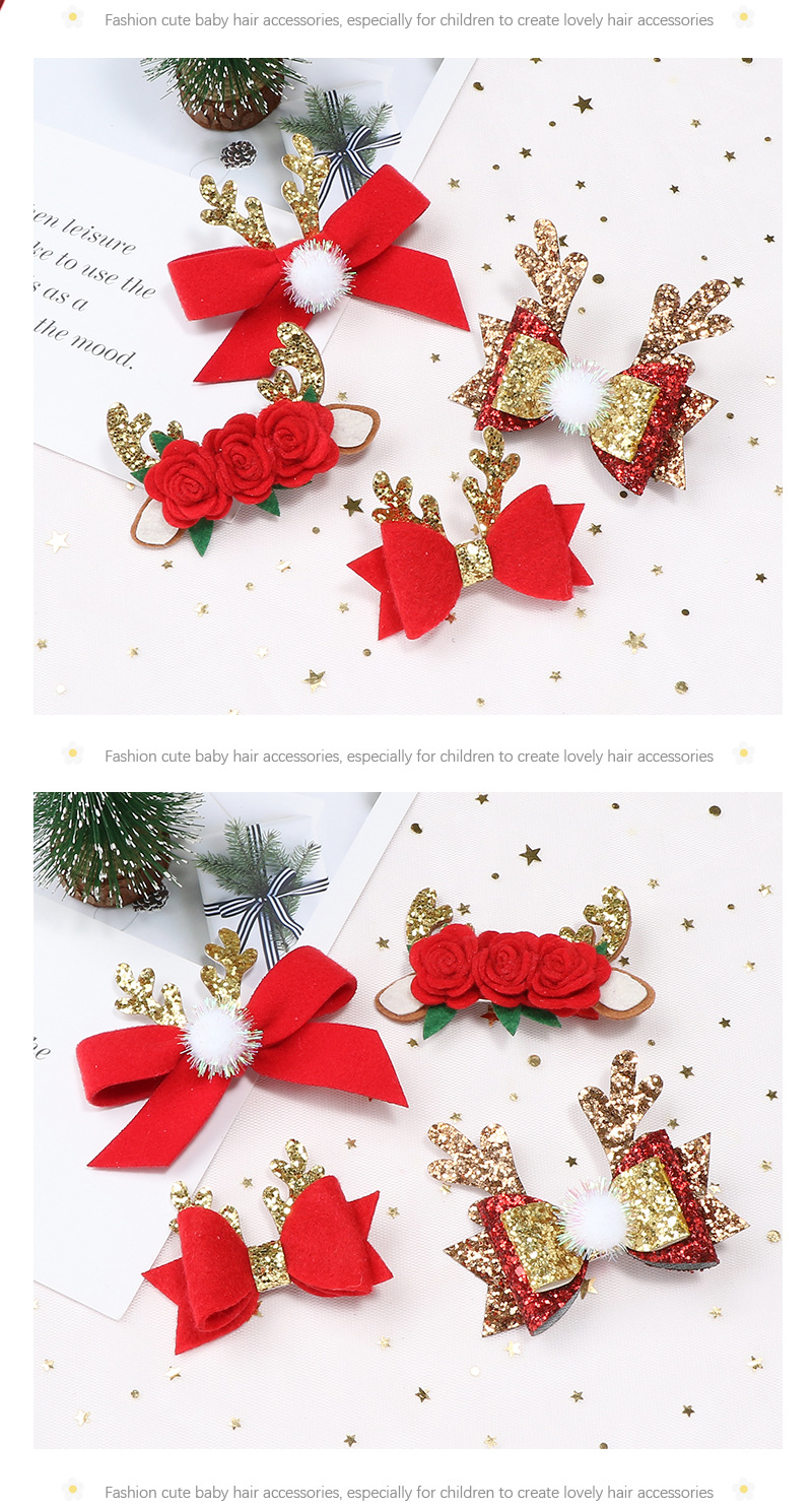 91108 Christmas Sequins Barrettes Non-Woven Flower Barrettes Hair Ball Bow Barrettes 91108 Christmas Sequins Barrettes Non-Woven Flower Barrettes Hair Ball Bow Barrettes