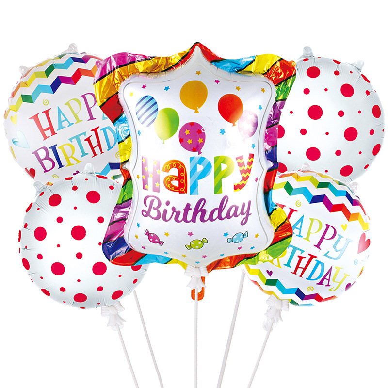 Amazon Hot Sale Happy Birthday Aluminum Foil Balloon Set Party Supplies Arrangement Aluminum Foil Balloon Factory Direct Sales