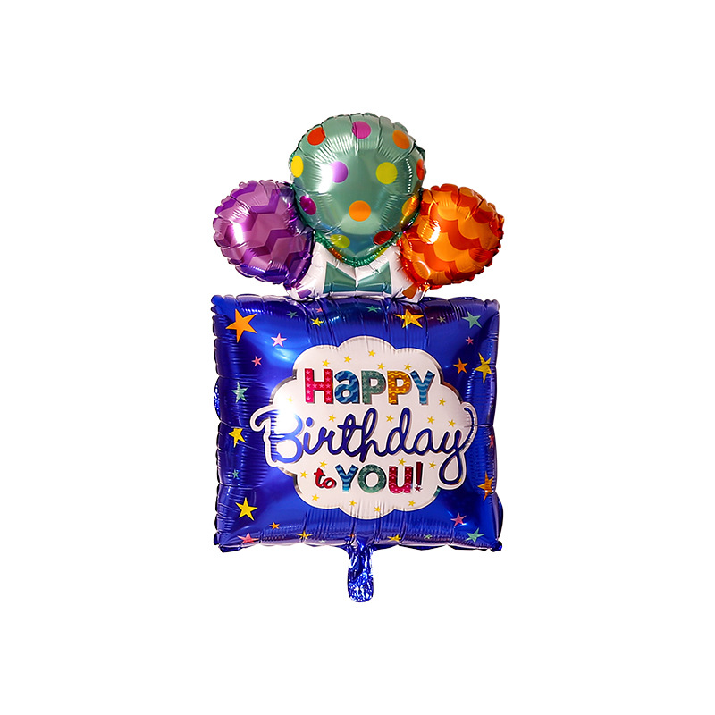Amazon Hot Sale Happy Birthday Aluminum Foil Balloon Set Party Supplies Arrangement Aluminum Foil Balloon Factory Direct Sales