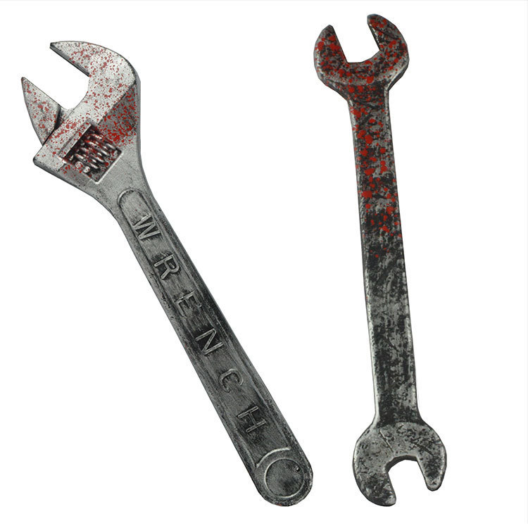 Film and Television Props Plastic Bloody Wrench Halloween Supplies Zombie Flap Plastic Simulation Wrench Props Weapon Film and Television Props Plastic Bloody Wrench Halloween Supplies Zombie Flap Plastic Simulation Wrench Props Weapon
