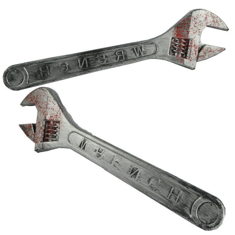Film and Television Props Plastic Bloody Wrench Halloween Supplies Zombie Flap Plastic Simulation Wrench Props Weapon