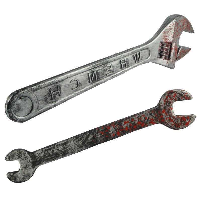 Film and Television Props Plastic Bloody Wrench Halloween Supplies Zombie Flap Plastic Simulation Wrench Props Weapon