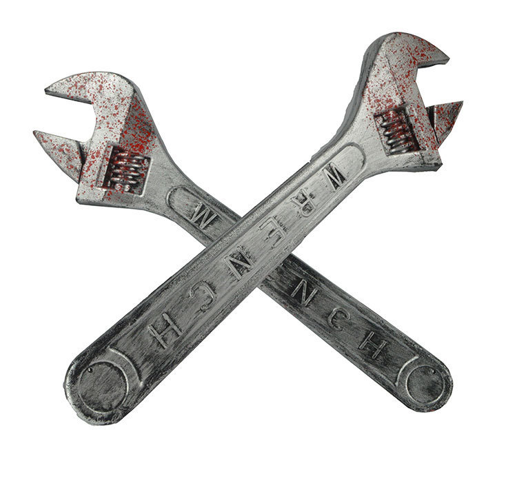 Film and Television Props Plastic Bloody Wrench Halloween Supplies Zombie Flap Plastic Simulation Wrench Props Weapon Film and Television Props Plastic Bloody Wrench Halloween Supplies Zombie Flap Plastic Simulation Wrench Props Weapon